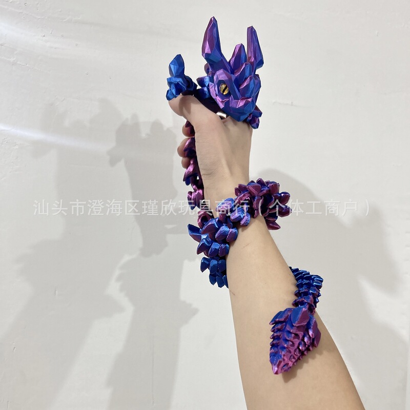 関節可動式の3Dプリントクリスタルドラゴンオーナメント、人気の宝石ドラゴンフィギュア、おもちゃメーカー、アトラクション、屋台|undefined
