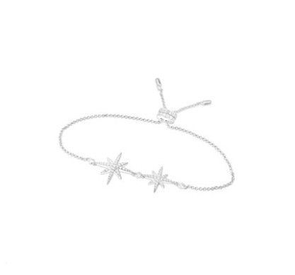 Fashion Simple Style Star Sterling Silver Star Plating Zircon Bracelets