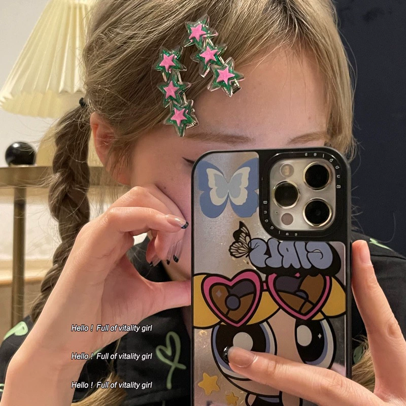 Пара ~ На основе Xiaohongshu рекомендует Y2K Millennium Sweet Cool Girl Star Hair -расческа сбоку, ушки утки Мудо волосы башни