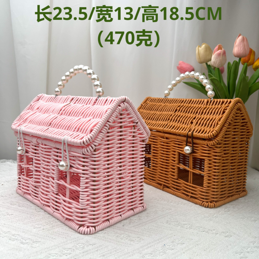 Imitación creativa de Ratán tejiendo pequeñas cestas con regalos de mano, cajas de regalo para regalos, cajas de regalo para festivales