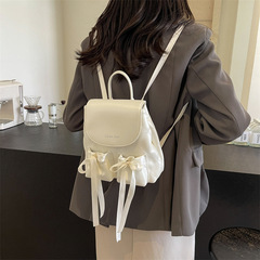 雙肩包小眾設計芭蕾風韓系簡約清新少女百搭蝴蝶結通勤包包女批發