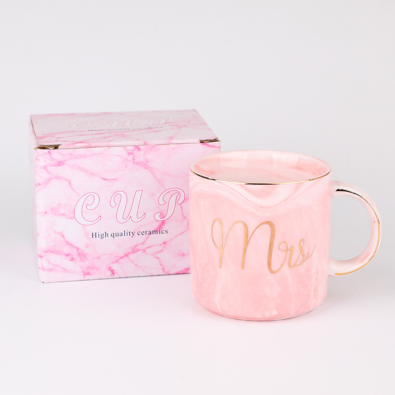 마블무늬-스트레이트 핑크 [싱글컵 컬러박스]