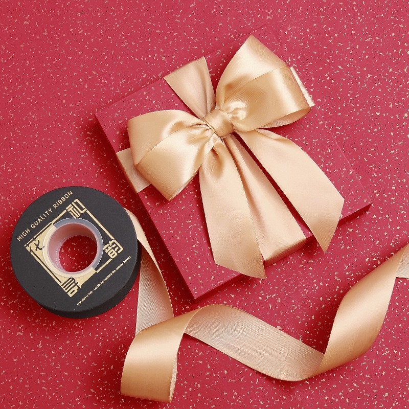 Año nuevo bronceado cinturón de poliéster al por mayor tienda de flores ramo floral material de embalaje Año Nuevo Festival de Primavera flor cinta de embalaje