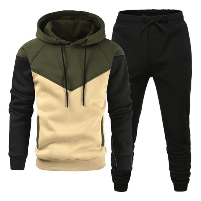 Cross-Border Men's Color-Blocked Hoodies, Autumn and Winter Velvet Warm Hoodies, Pullovers, Sweatshirts Manufacturers Wholesale Cross-Border Men's Color-Blocked Hoodies, Autumn and Winter Velvet Warm Hoodies, Pullovers, Sweatshirts Manufacturers Wholesale