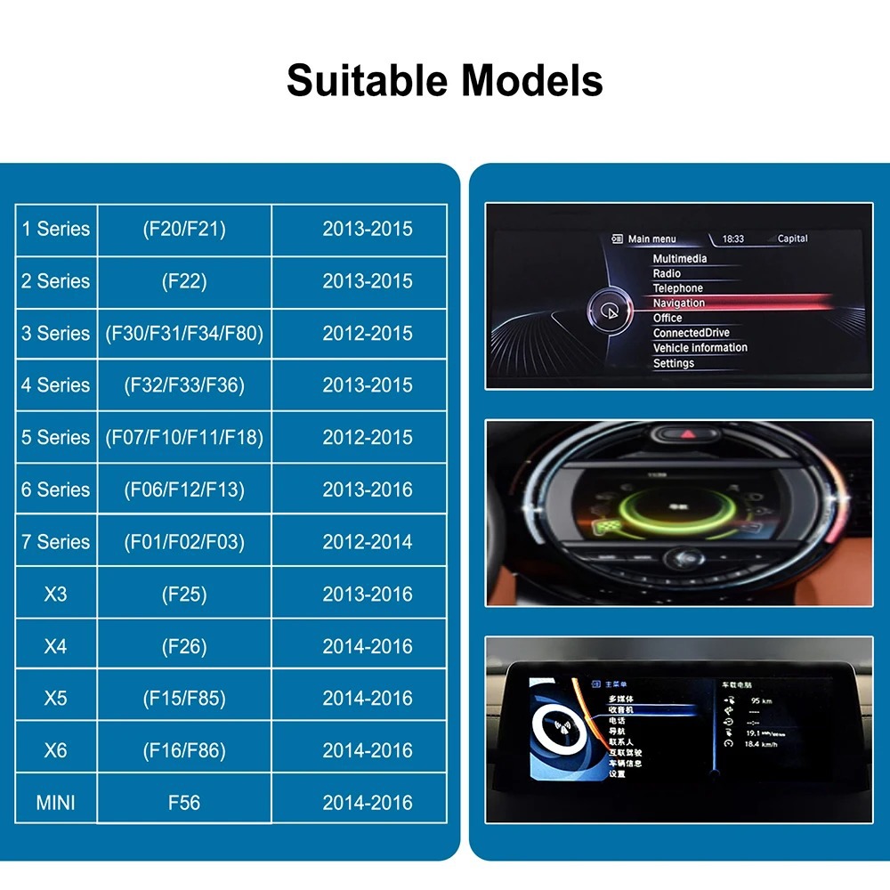 Wireless CarPlay Hicar Box for BMW with Backup Camera Support