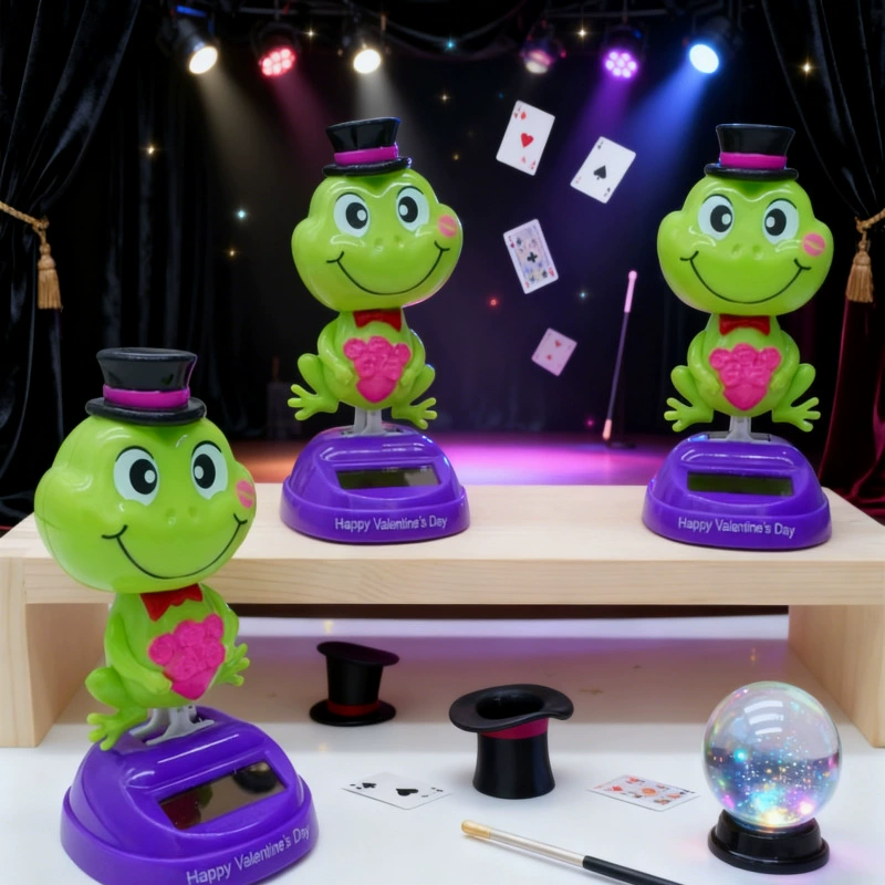 Милая лягушка, солнечные маленькие украшения, лечебная офисная рабочая станция, украшение для рабочего стола, креативный автомобильный салон автомобиля