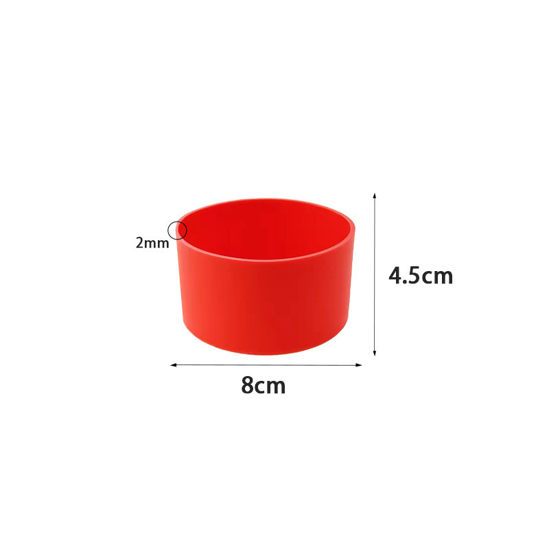 실리콘 컵 슬리브*원형*8.0*4.5cm*빨간색