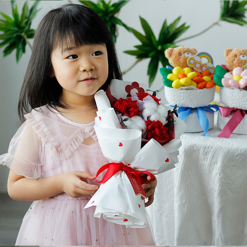 Yunnan inmortalidad flor de Navidad inmortalidad claveles buquete de dibujos animados al por mayor para el regalo del maestro del día del maestro