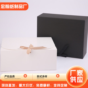 Flip Box Gift Box Bow Souvenir Paper Box Wedding Candy Baking Packaging Empty Box Creative Wholesale Candy