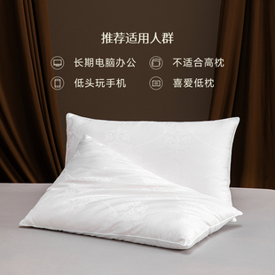Ǎsilk Soft Pillow Cervical Spine Pillow Medium Low Pillow Core Single Home Sleeping Non-Memory Pillow