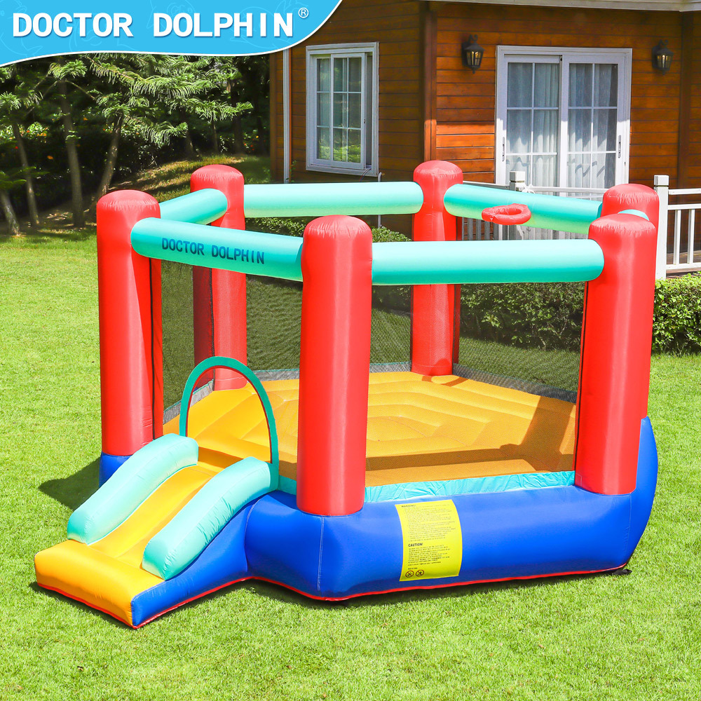 Doctor Delfín | Castillo inflable hexagonal para niños, castillo inflable para el hogar, castillo infantil, tobogán pequeño de juguete