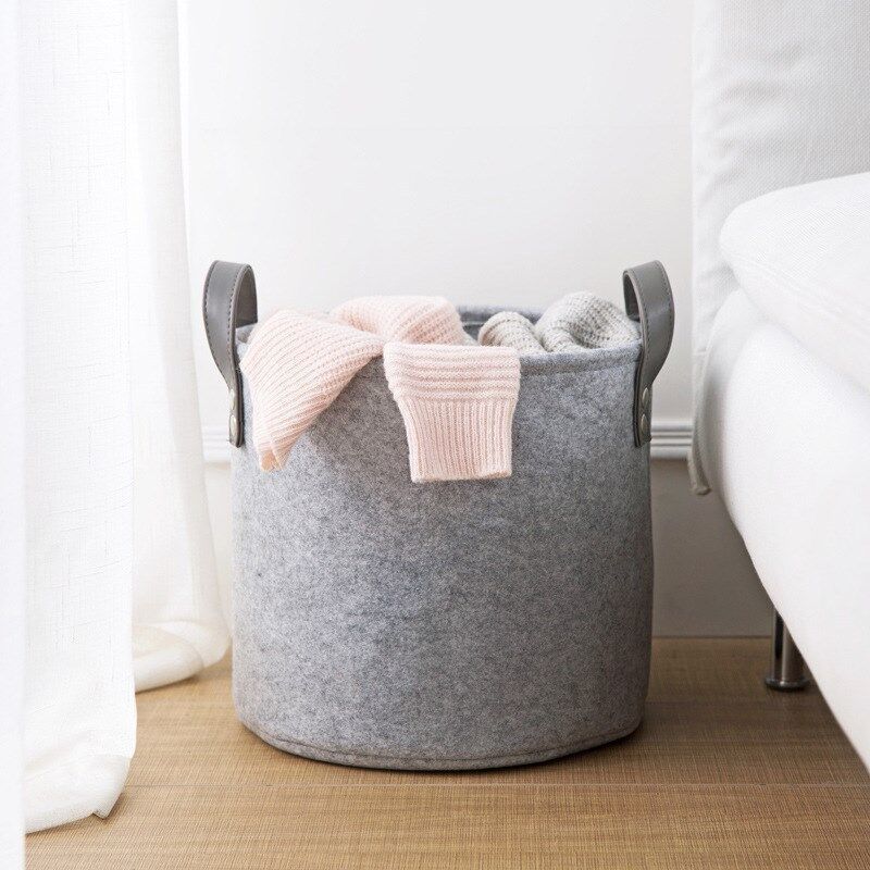 毛毡收纳桶杂物收纳筐玩具杂物整理篮家用洗衣收纳桶毛毡收纳桶