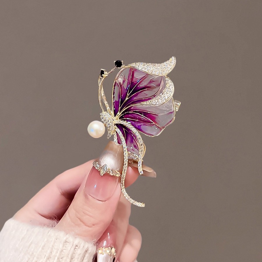 Vintage Enamel Butterfly High-end Luxury Elegant Gift Exquisite Fashion Cheongsam Pin Brooch Clothing Accessory_voghion.com