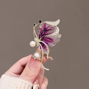Retro Enamel Butterfly Brooch, High-End Luxury Gift, Exquisite Fashion Cheongsam Brooch, Corsage, Clothing Accessories