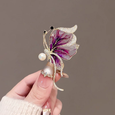 Retro Enamel Butterfly Brooch, High-End Luxury Gift, Exquisite Fashion Cheongsam Brooch, Corsage, Clothing Accessories