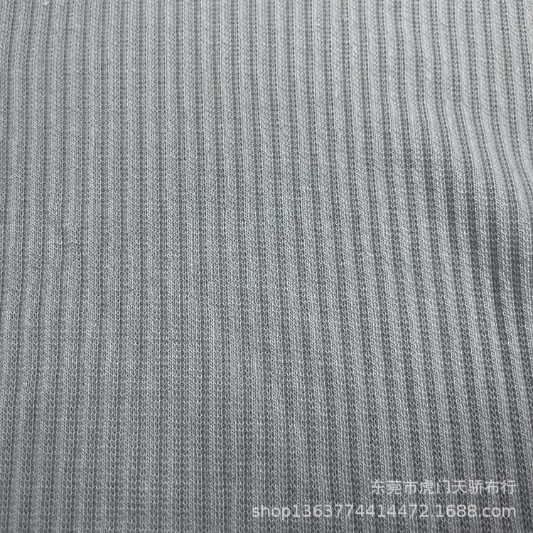 现货供应针织坑条罗纹 300克涤氨5*4抽条罗纹 休闲服装鞋帽坑条布