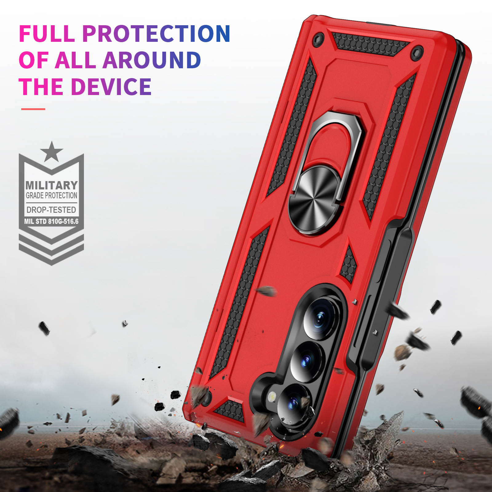 Samsung Galaxy Fold Protective Shockproof Case With Magnetic Stand_voghion.com
