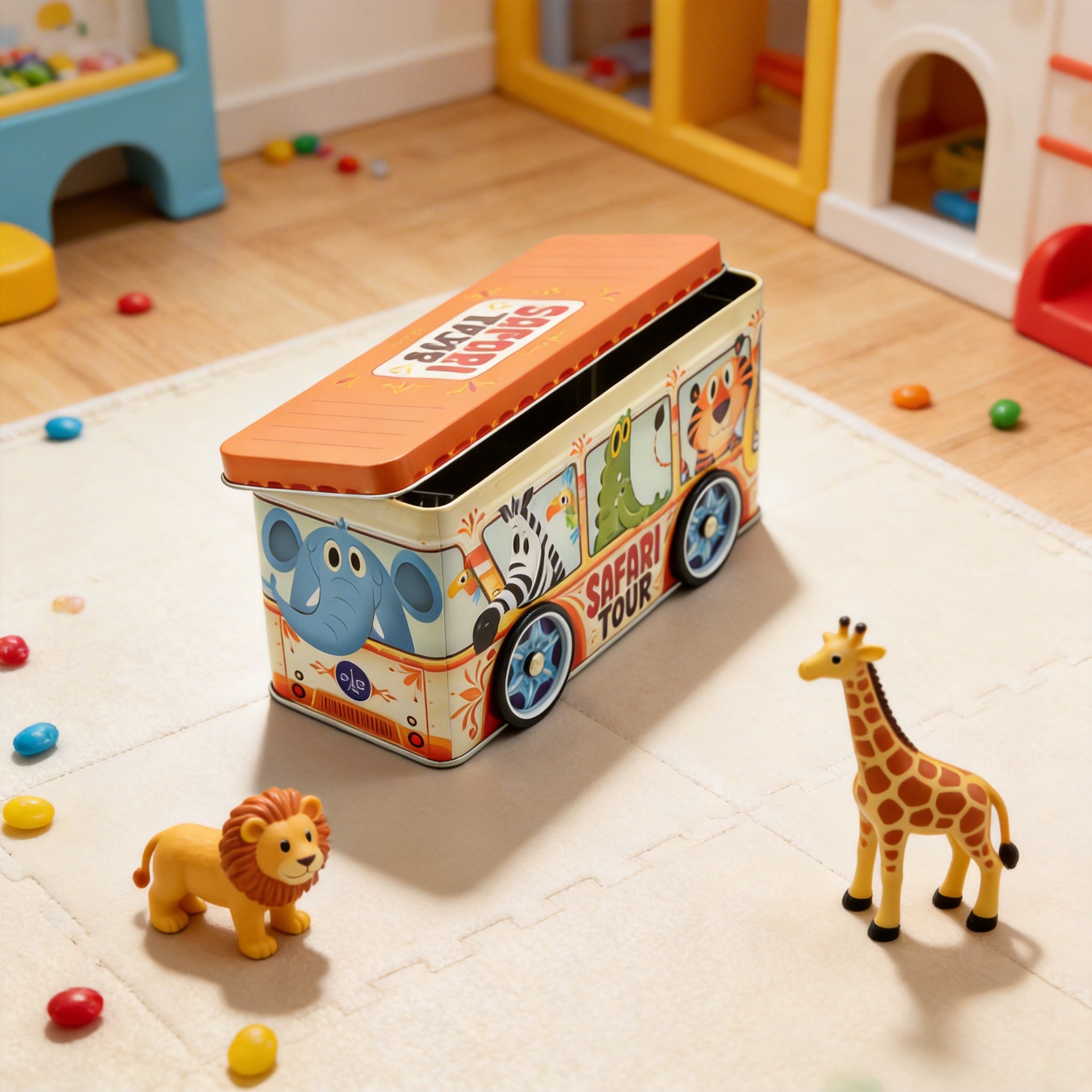 长方形带车轮汽车铁罐 礼品马口铁罐定 制 礼盒创意礼盒铁盒