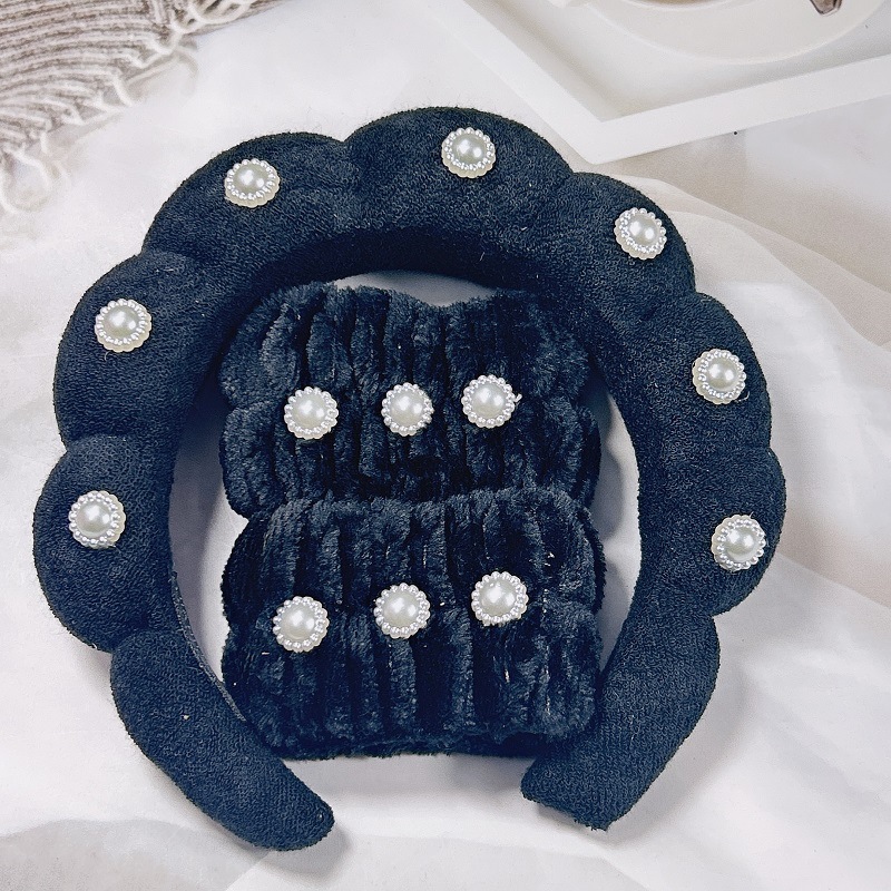 초음파 트위스트 진주 머리띠-검정 (20*17*4cm 86g)