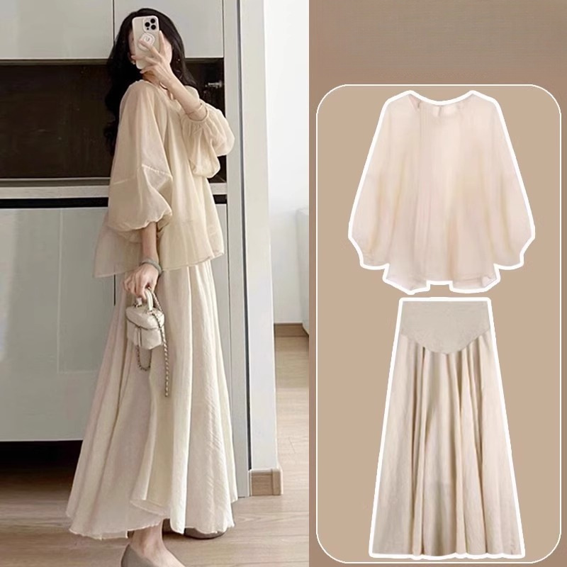 Skirt with belly support, set, lifting effect