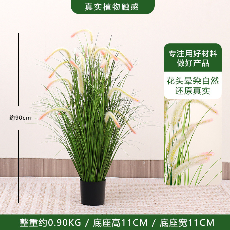 Artificial Reed artificial Reed hierba al por mayor falsa Planta Centro Comercial decoración del hogar cebolla Dogtail hierba artificial planta verde