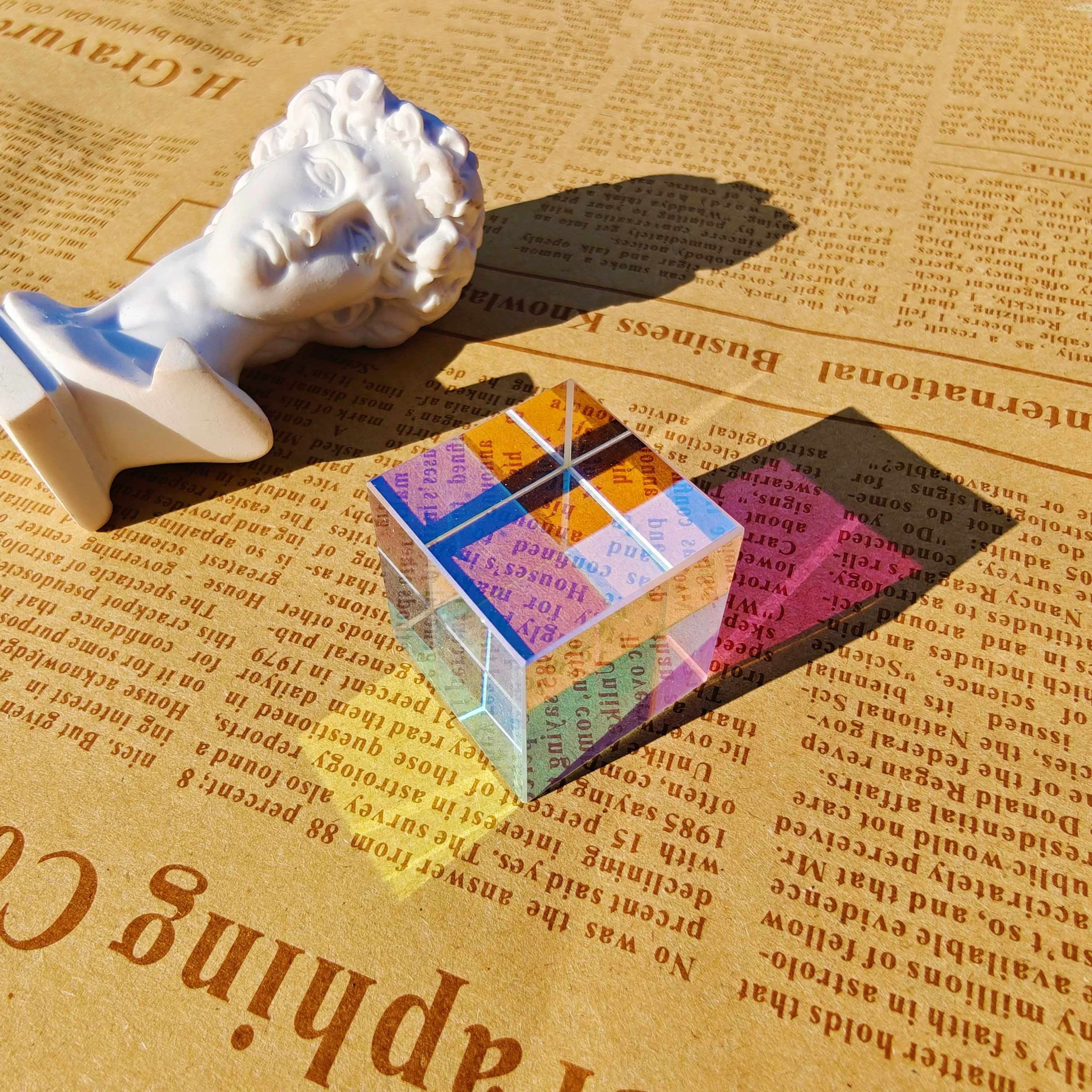 Цветной солнечный prism зеркальный светильник для спальни в кубе, солнце кристалл ловец кристальный декор