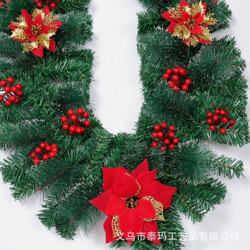 国境を越えたクリスマス装飾藤条2.7メートル暗号化豪華な門頭階段手すり装飾藤条花輪飾り|undefined