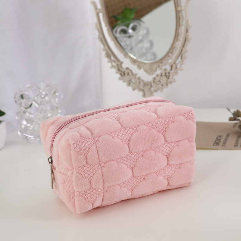 Nube de algodón acolchado bolsa de cosméticos ins bolsa de almacenamiento portátil bolsa de lavado de manos embrague de felpa