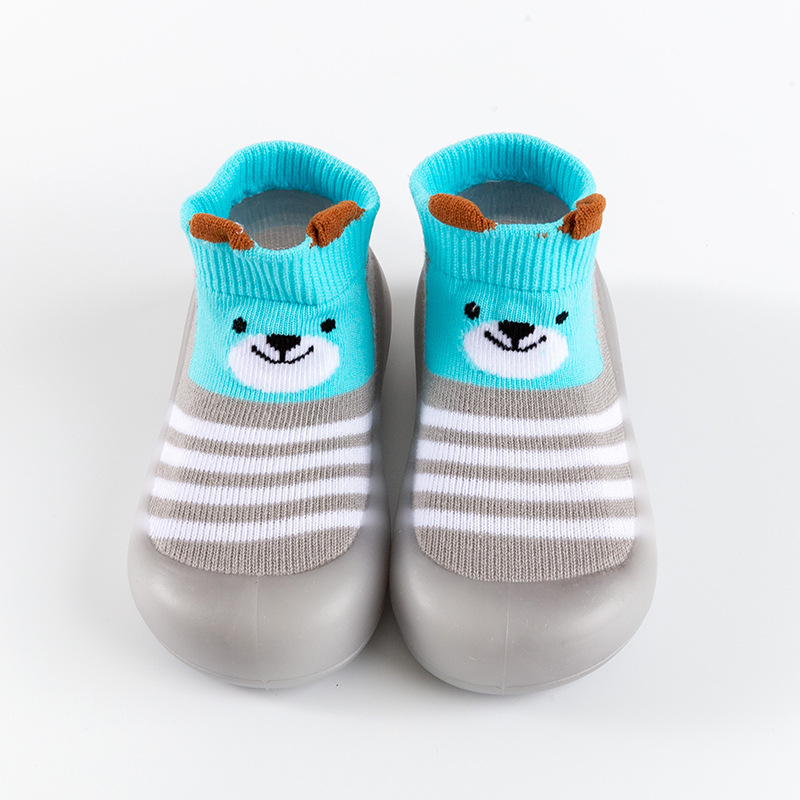 Zapatos para caminar para bebés Little Yellow Duck para niñas, estilo primavera y otoño, zapatos de suela blanda para niños, calcetines antideslizantes para el suelo, zapatos tipo calcetín, antideslizantes y resistentes al desgaste.