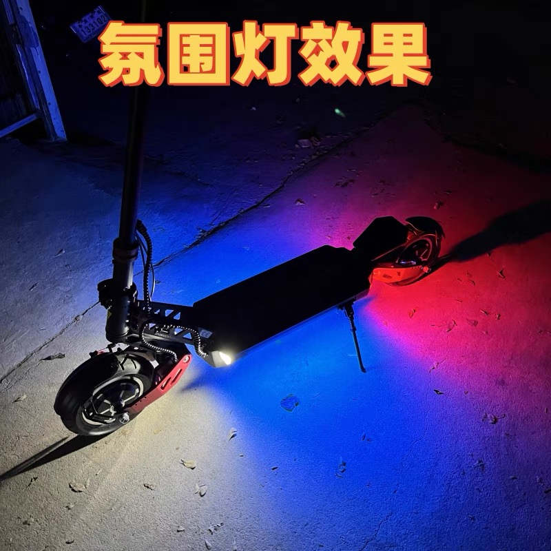 Runtu 10inch Dual-Drive Off-Road Electric Scooter Foldable Mobility Scooter for Adults and Youth Suitable for Commuting to Work