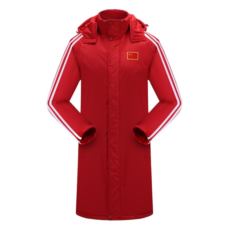Sports Coat Lengthened Cotton Coat Custom LOGO Thickened Warm Coat Men's and Children's Training Cotton Coat Hot Sale