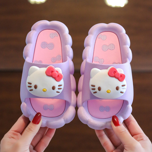 Sanrio children's slippers for summer girls cute big-eared dog hellokitty indoor bath non-slip girls' slippers