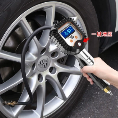 Air pressure gauge tire pressure gauge high precision with inflatable head car air pump tire pressure monitor digital display air gun