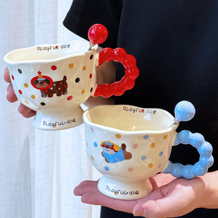 Cute Mug Couple Pair of Cups for Girls, High-Looking Ceramic Cup, Breakfast Cup, Male Birthday Gift, Coffee Cup