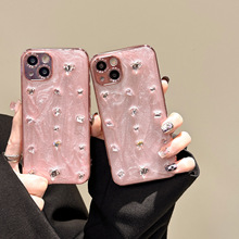ing奢华高级感13Pro粉色12滴胶水钻适用15ProMax手机壳14promax苹