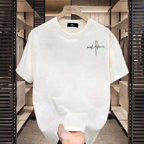 230g pure cotton summer casual versatile best-selling American streetwear personalized signature loose-fitting T-shirt printed top
