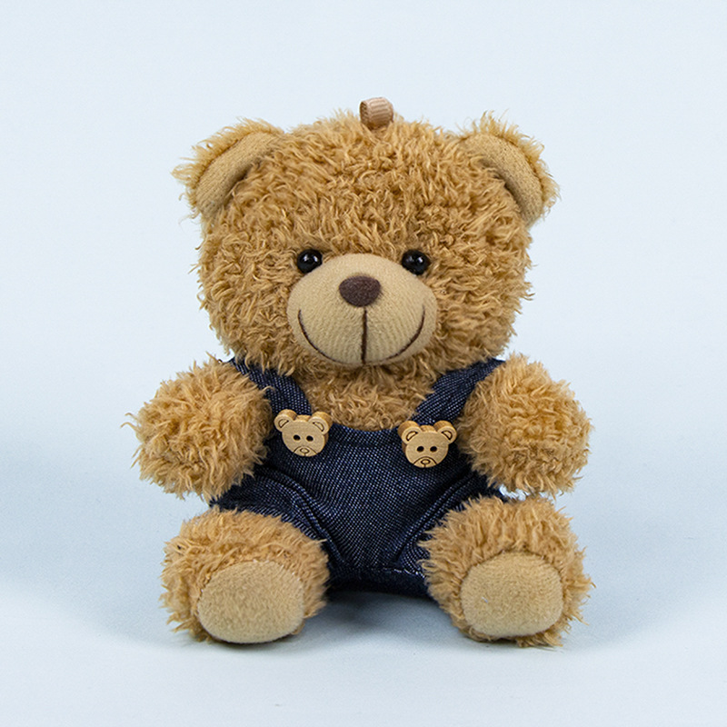 Lindo osito llavero colgante regalo creativo muñecas de peluche vestidas osito de peluche colgante de mochilas escolares para parejas