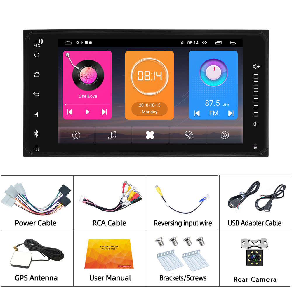 Navegación del DVD del coche 7-pulgadas conveniente para la navegación del aparato de reproducción de Android Bluetooth de la exhibición del control central del coche de Toyota Corolla