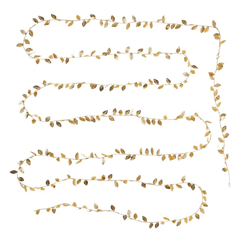 Трансграничные новые золотые листья имитация ротанга гирлянды батарея рождественские праздники декоративные гирлянды светодиодные листья из ротанга огни