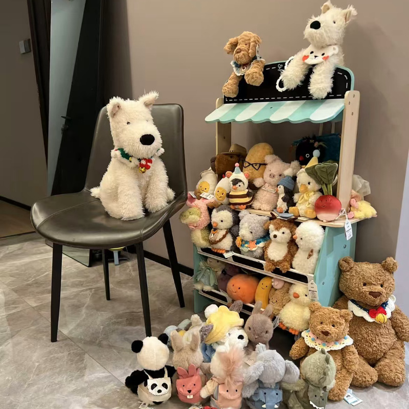 跨境jellycat动物玩偶兔子钥匙扣炸毛卷毛企鹅Little毛绒玩具工厂