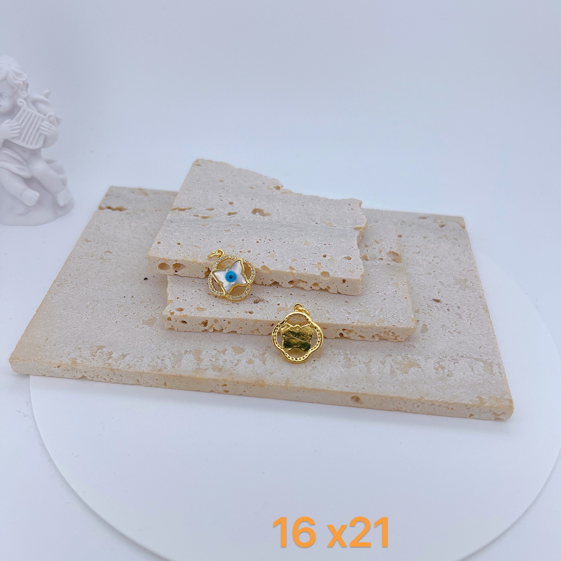 Pendant Jewelry Making Type 1 Piece 19*22mm Copper Shell Zircon Devil's Eye Heart Shape Pendant