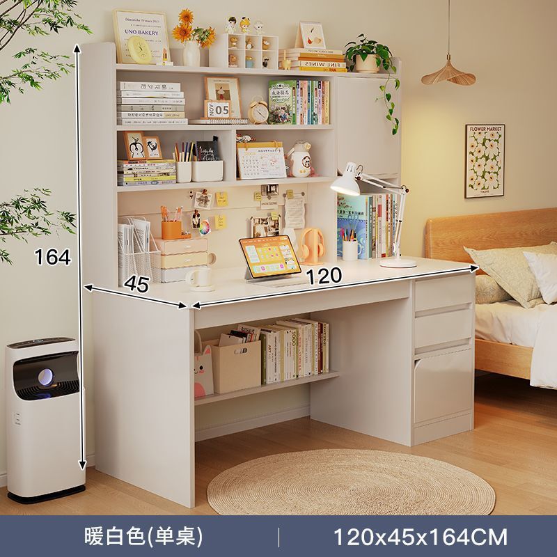 無垢材デスク学生ホーム学習ライティングデスク寝室本棚一体型テーブル本棚引き出し大人のコンピュータデスク|undefined