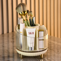 旋轉化妝刷收納筒桌面分格口紅眼影眉筆散粉刷梳妝檯化妝品收納桶