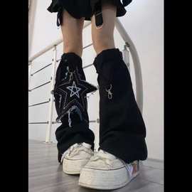 跨境亚马逊新款星星辣妹复古朋克小众亚文化牛仔暗黑系腿套多巴胺