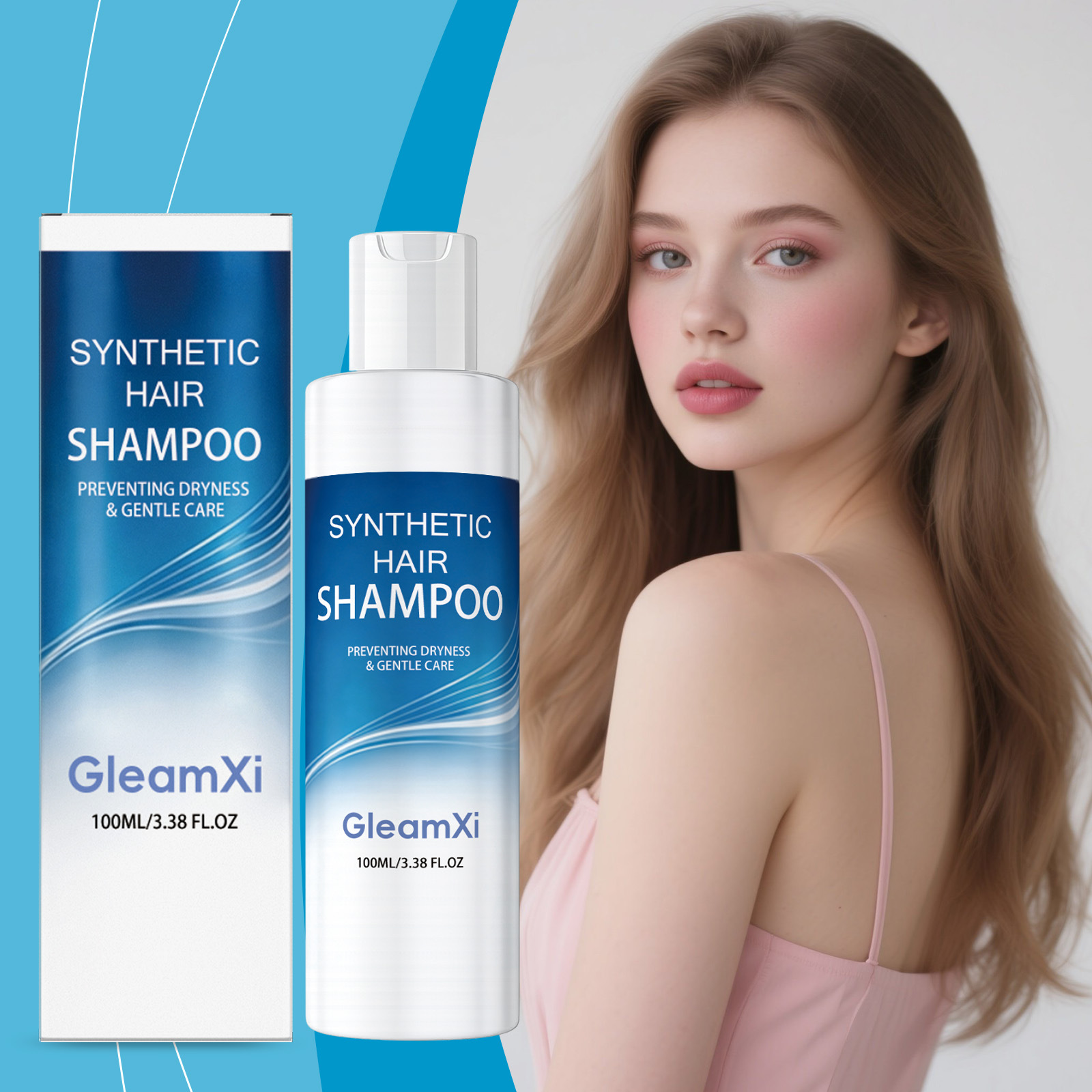Gleamxi Wig Care Shampoo Gently Cleanses Hair, Leaving It Fresh and Non-Greasy, Moisturizing and Softening the Hair