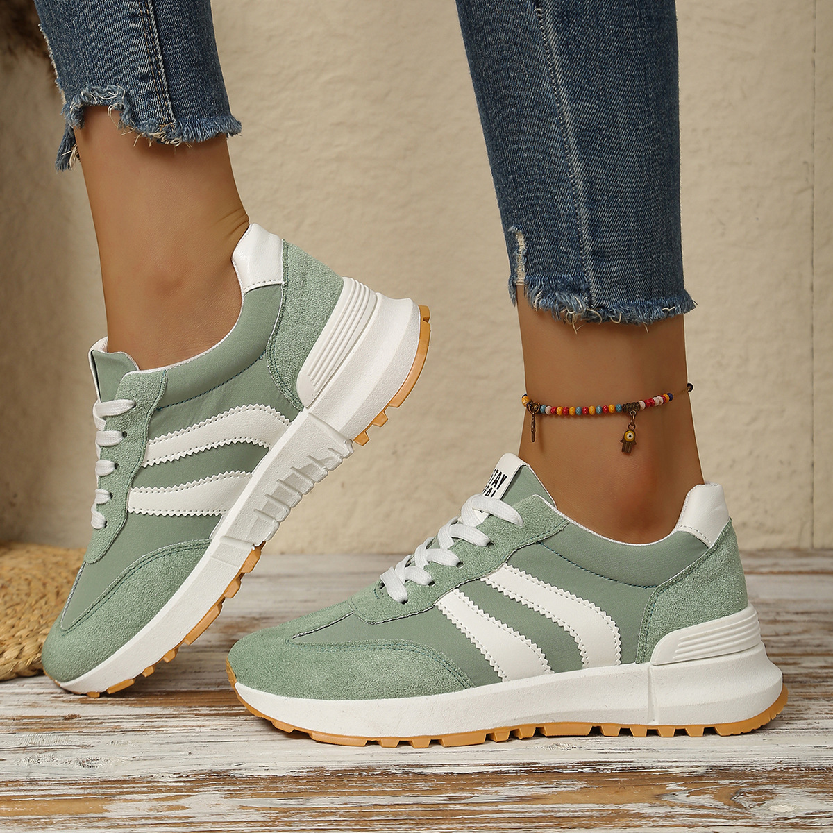 Comercio exterior Gump zapatos de mujer 2026 primavera nuevo tamaño transfronterizo ocio transpirable zapatos de malla zapatos blancos zapatos simples image 6