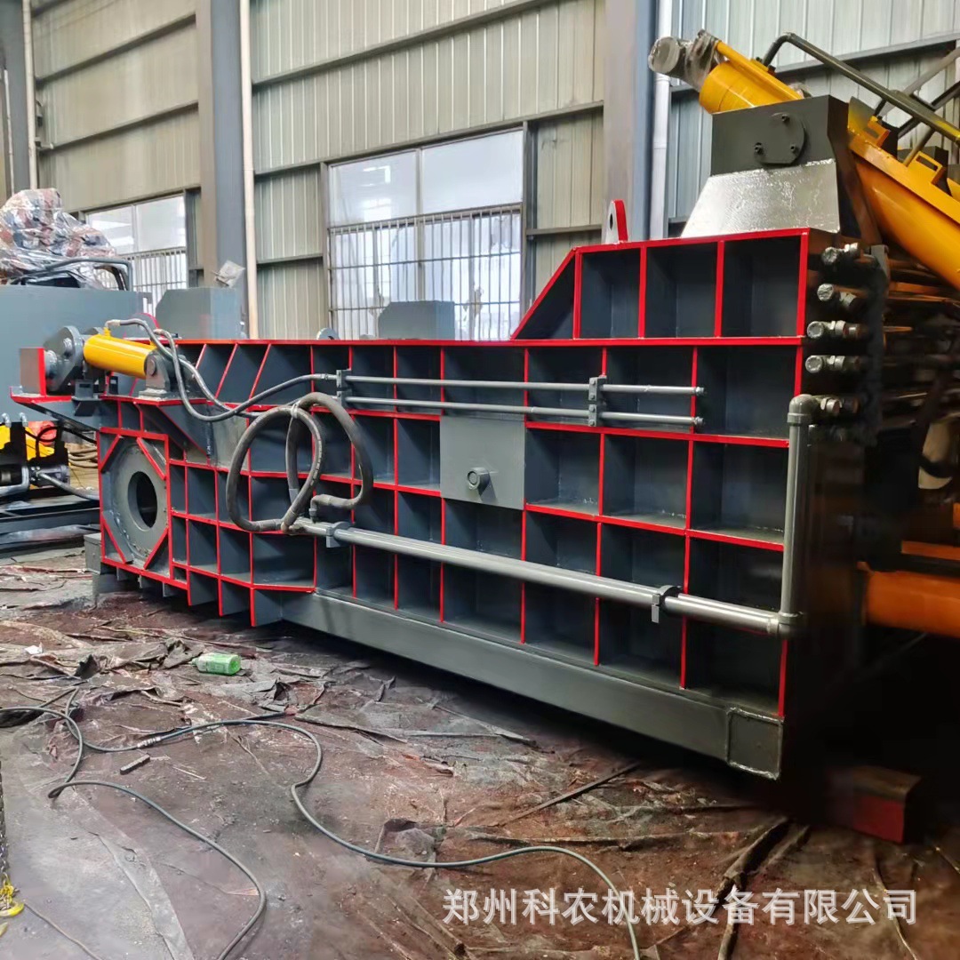 1250吨卧式钢销打块机数控破碎料压扁机 高密度铁块液压打包机金