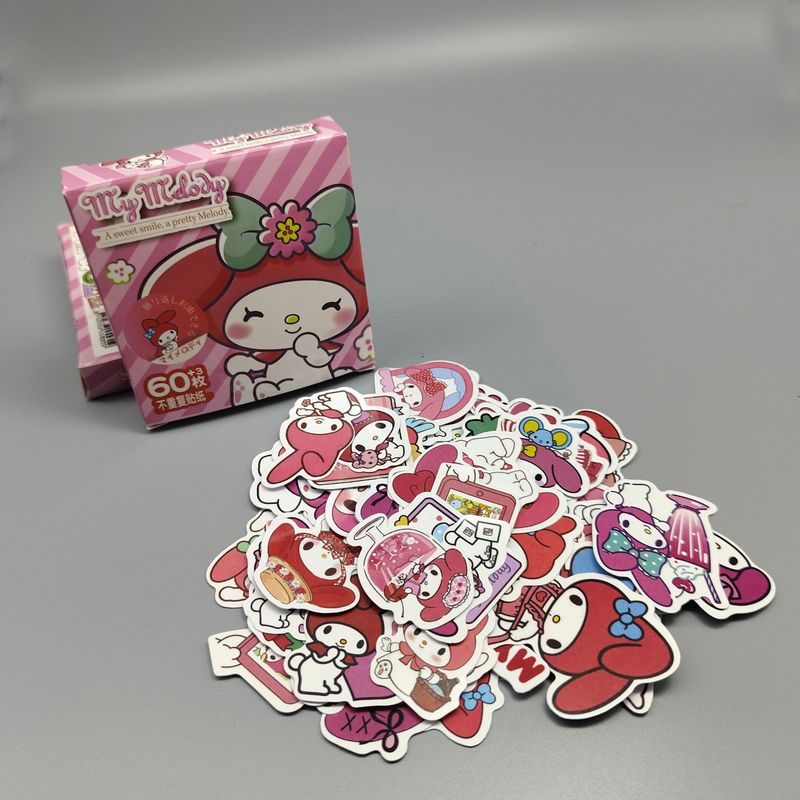 メロディーガールステッカーギフトボックスサンリオ子供のギフトハンドブック 60 個学生 DIY ステッカーおもちゃ|undefined