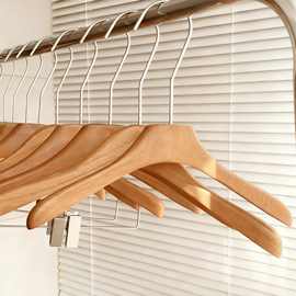 本色橡胶木女装/男装服装店衣柜无痕宽肩衣挂撑衣架