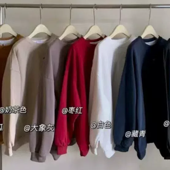 Foreign trade cross-border supply: embroidered crew-neck sweatshirt, crochet-embroidered sweatshirt, loose-fitting solid-color sporty casual top